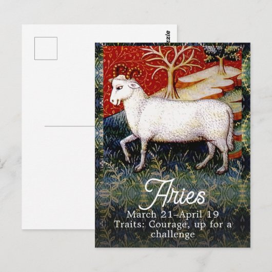 Ram Aries Sterrenbeeld Verjaardagsfeest Briefkaart (Voorkant / Achterkant)