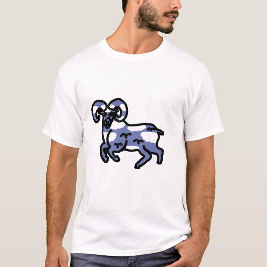 Ram Aries T-shirt met sterrenbeeld – Sterke Aries- (Voorkant)