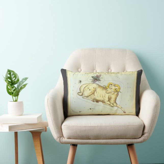 Ram Aries, Vintage sterrenbeeld, Urania's Spiegel Kussen (Stoel)