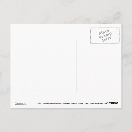 Ram Astrologie Gotisch Glas in lood Windows PostC Briefkaart (Achterkant)