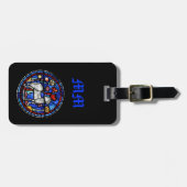 Ram Astrologie Gotische Glas-in-Lood Bagage Label (Voorkant horizontaal)