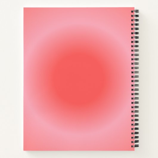 Ram Aura Gradient Zodiac, rood roze gradiënt Notitieboek (Achterkant)