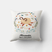 Ram Baby - Schattige en fel - sterrenbeeld Kussen (Achterkant)