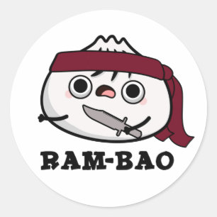 Ram-bao Funny Soldier Dimsun Pun Ronde Sticker