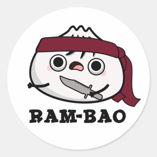 Ram-bao Funny Soldier Dimsun Pun Ronde Sticker (Voorkant)