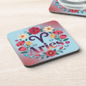 Ram Bloemen Edelstenen Kunststof Onderzetter Set (Linkerzijde)