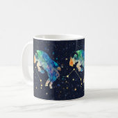 Ram Constellation Zodiac Waterverf Sterren Galaxy Koffiemok (Voorkant links)
