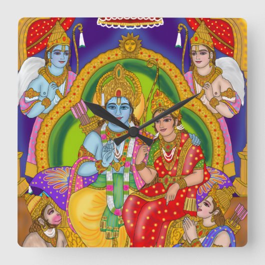 Ram Darbar Clock Vierkante Klok (Voorkant)