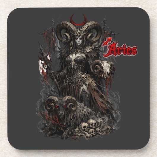 Ram — De Gehoornde Voorbode Bier Onderzetter (Voorkant)