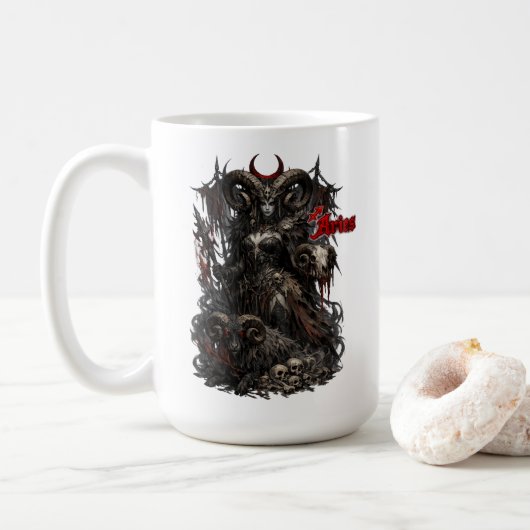 Ram — De Gehoornde Voorbode Koffiemok (Met donut)