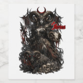 Ram — De Gehoornde Voorbode Wijn Etiket (Enkel label)
