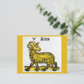 Ram de Golden Ram,  tekenen van de dierenriem Briefkaart (Staand voorkant)