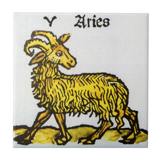 Ram de Golden Ram,  tekenen van de dierenriem Tegeltje (Voorkant)