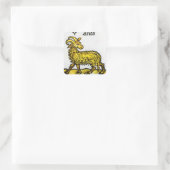 Ram de Golden Ram,  tekenen van de dierenriem Vierkante Sticker (Tas)