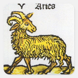 Ram de Golden Ram,  tekenen van de dierenriem Vierkante Sticker