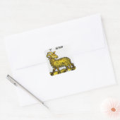 Ram de Golden Ram,  tekenen van de dierenriem Vierkante Sticker (Envelop)
