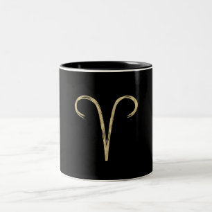 RAM De Ram Goud Borstel Vuur Teken Astrologie Teke Tweekleurige Koffiemok