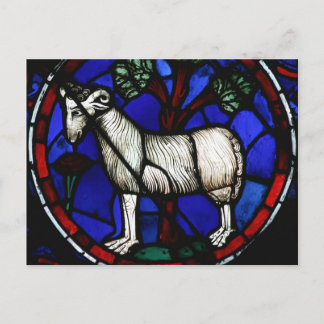 Ram Dierenriem Gebrandschilderd Glas Notre-Dame de Briefkaart