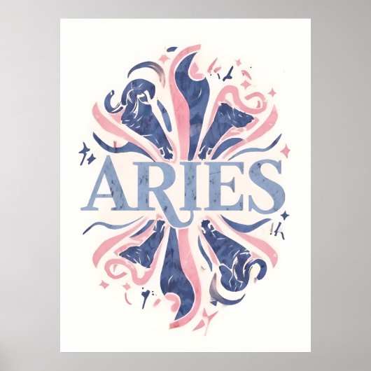  Ram Dierenriem Teken Whimsical Illustration Poster (Voorkant)