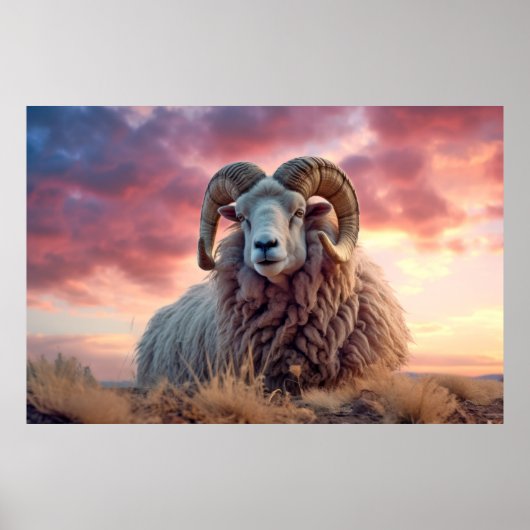 Ram Dierlijke Natuur Majestic Wilderness Poster (Voorkant)