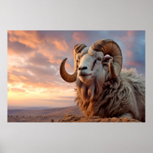 Ram Dierlijke Natuur Majestic Wilderness Poster