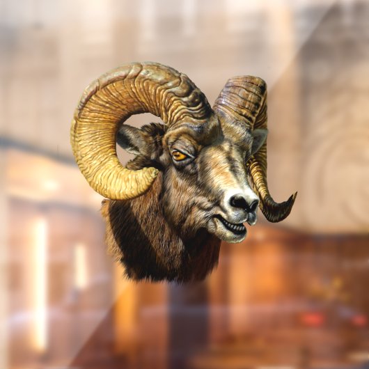 Ram Dikhoornschaap Wilde Natuur Raamsticker (Vel 2)