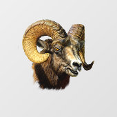 Ram Dikhoornschaap Wilde Natuur Raamsticker (Vel)