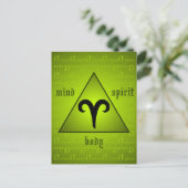 Ram Driehoek Mind Body Spirit Holisitisch Groen Briefkaart (Staand voorkant)