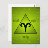 Ram Driehoek Mind Body Spirit Holisitisch Groen Briefkaart (Voorkant / Achterkant)