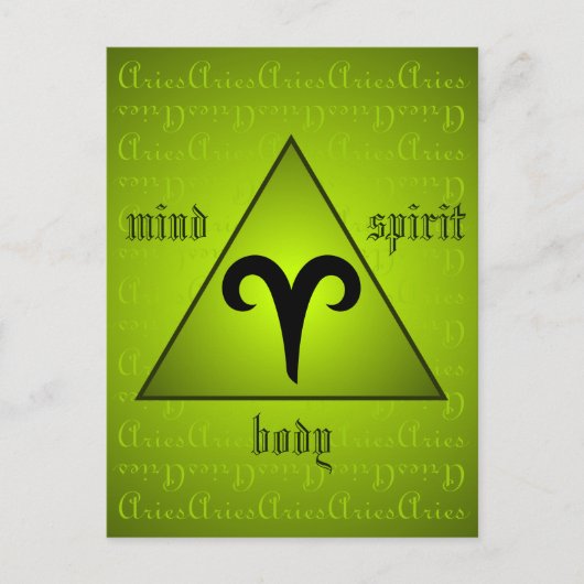 Ram Driehoek Mind Body Spirit Holisitisch Groen Briefkaart (Voorkant)