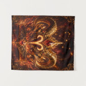 Ram Ember Kroon Zodiac Muurkunst Wandkleed (Voorkant (horizontaal))
