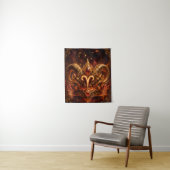 Ram Ember Kroon Zodiac Muurkunst Wandkleed (In situ)