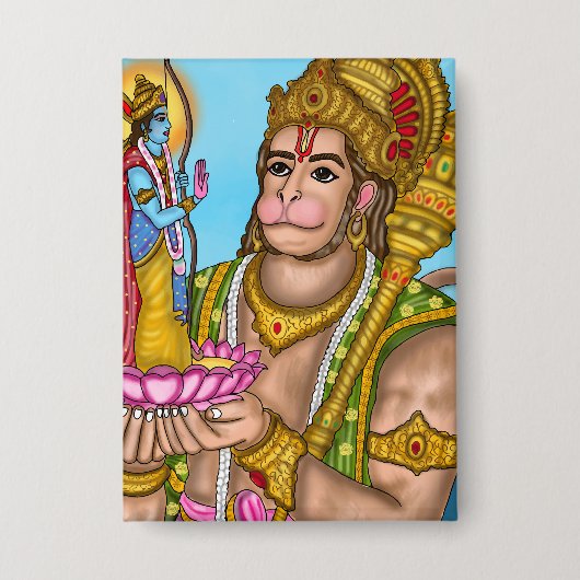 Ram en Hanuman-knop Button (Voorkant)