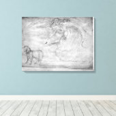 Ram en hoofd van een ram canvas afdruk (Insitu (Houten vloer))