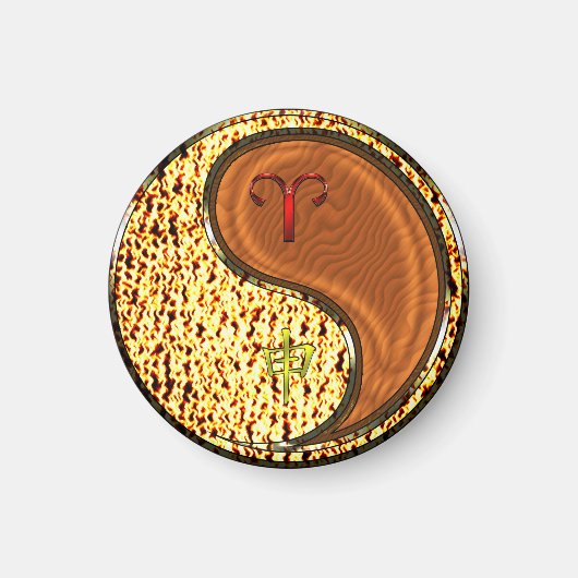 Ram en houten aap magneet (Voorkant)