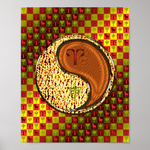 Ram en houten aap poster