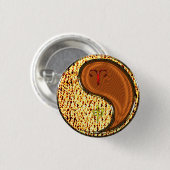 Ram en houten aap ronde button 3,2 cm (Voorkant /achterkant)