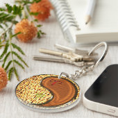 Ram en houten aap sleutelhanger (Voorkant Rechts)