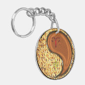 Ram en houten aap sleutelhanger (Voorkant Links)