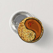 Ram en houten draak ronde button 3,2 cm (Voorkant /achterkant)