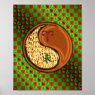 Ram en houten geit poster