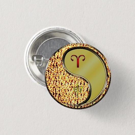 Ram en metalen aap ronde button 3,2 cm (Voorkant /achterkant)