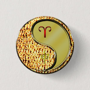 Ram en metalen aap ronde button 3,2 cm