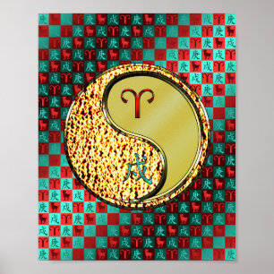 Ram en metalen hond poster