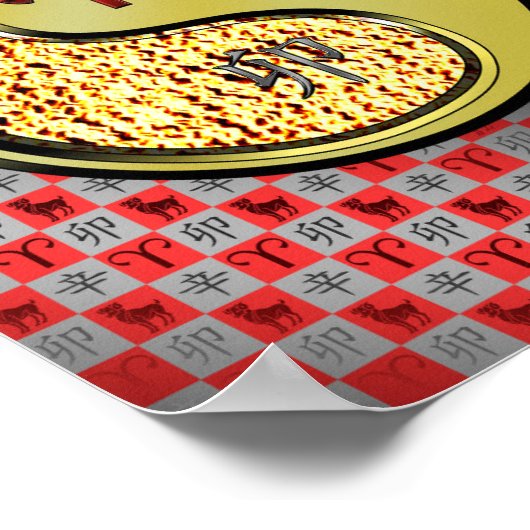 Ram en metalen konijn poster (Hoek)