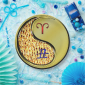 Ram en metalen os papieren bordje (Feest)