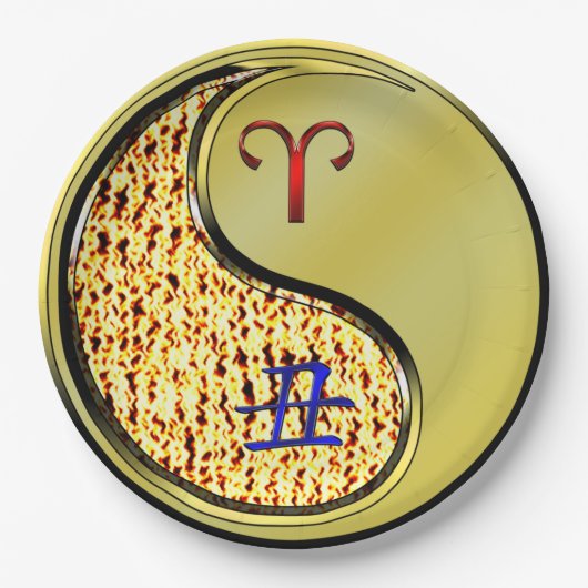 Ram en metalen os papieren bordje (Voorkant)