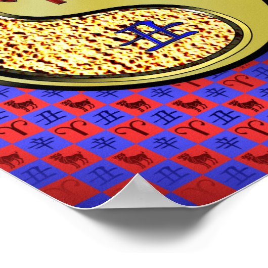 Ram en metalen os poster (Hoek)