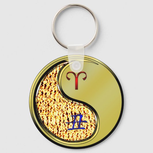 Ram en metalen os sleutelhanger (Voorkant)