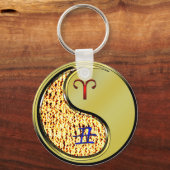 Ram en metalen os sleutelhanger (Voorkant)